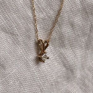 Vintage Solid Rose Gold and Diamond Necklace